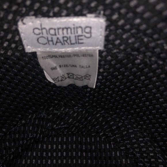 Charming Charlie Back & Gray Fedora Hat - Picture 2 of 2